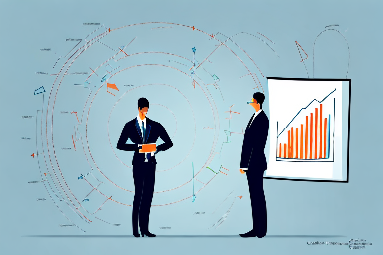 A businessperson looking at a graph of a business's success during a recession