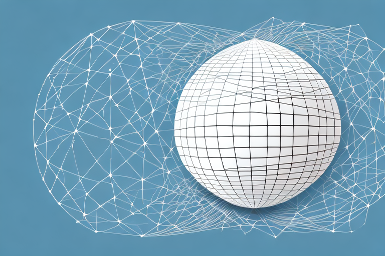 A globe with a network of lines connecting different countries