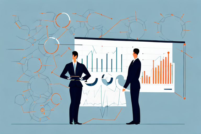 A businessperson looking at a graph of a successful business exit strategy