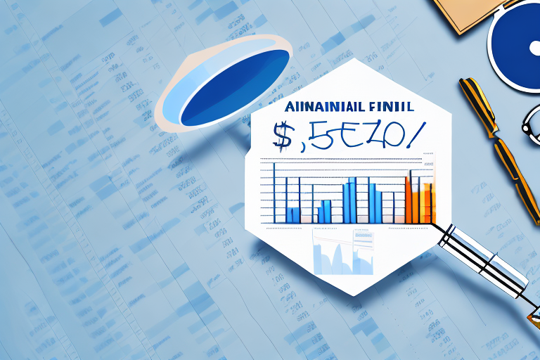 A detailed financial report with a magnifying glass hovering above it