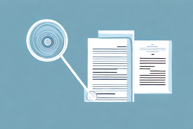 A stack of documents with a magnifying glass hovering over it