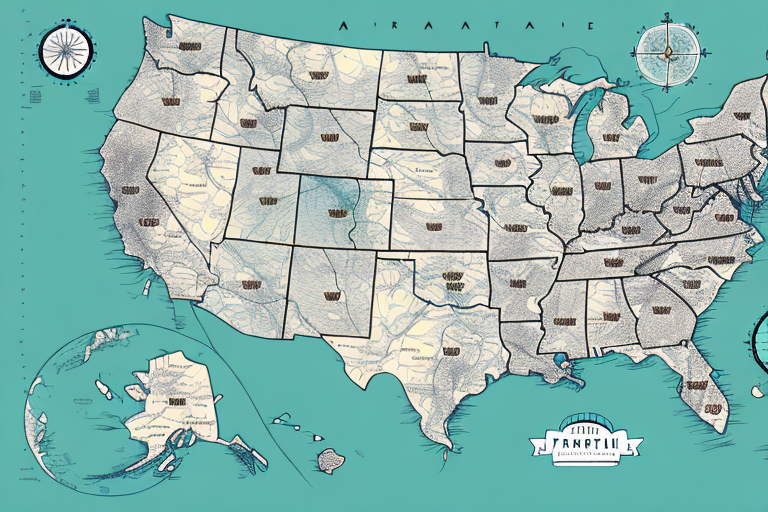 A map with a dotted line outlining a franchisor's territory