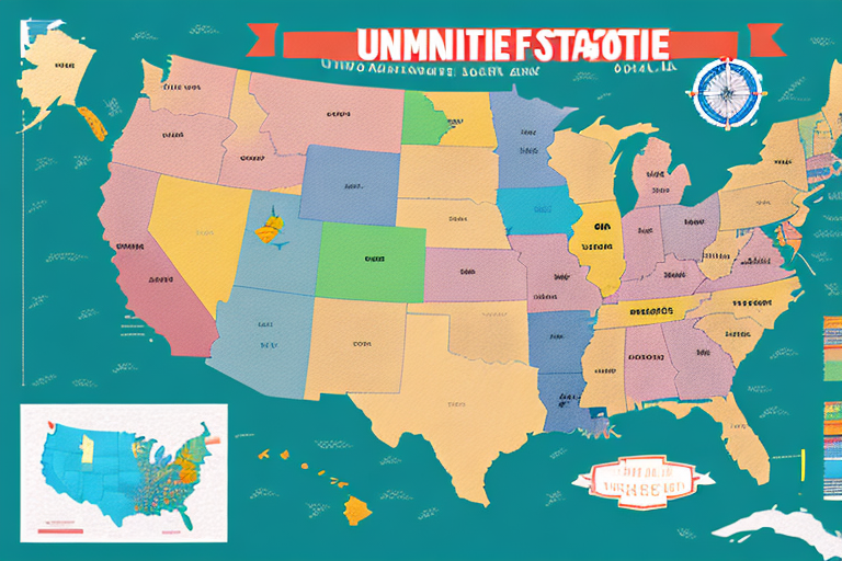 A colorful map of the united states