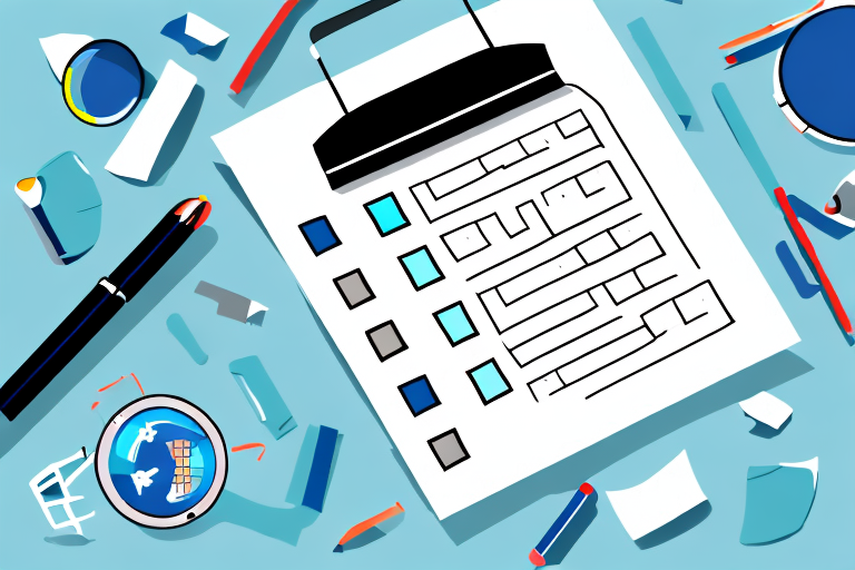 A checklist with a magnifying glass and a pen to represent auditing a franchise system