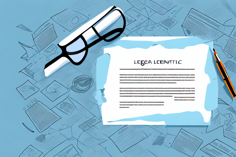 A legal document with a magnifying glass hovering over it