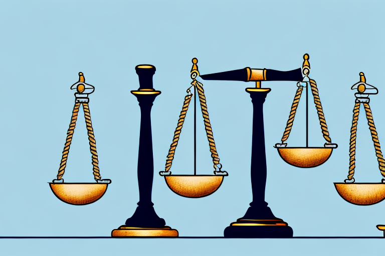 A courtroom with a gavel and scales of justice to represent the legal aspects of franchise disputes