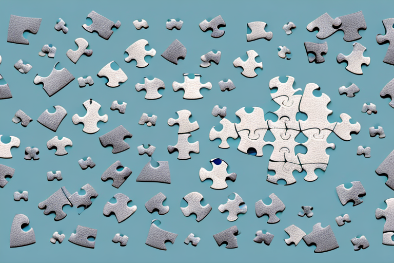 A puzzle with pieces of different shapes and sizes