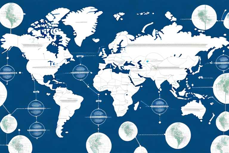 A global map showing the interconnectedness of international trade