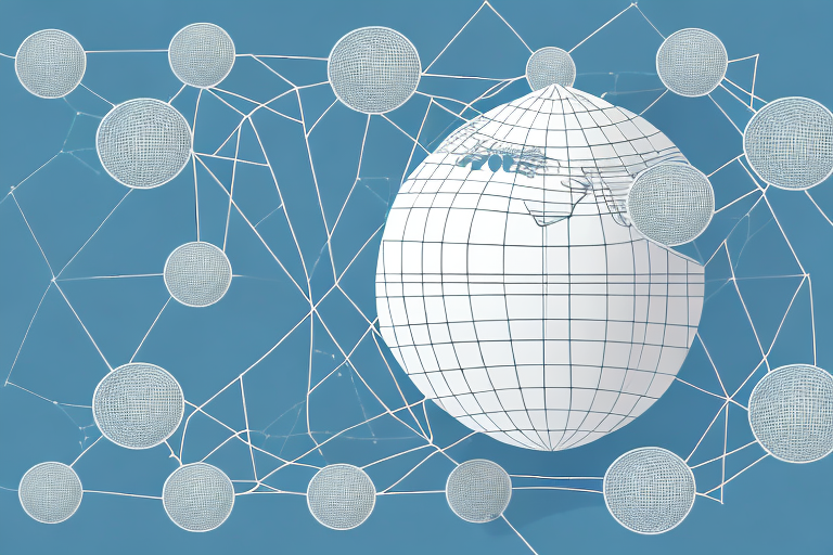 A globe with a network of interconnected lines representing international trade