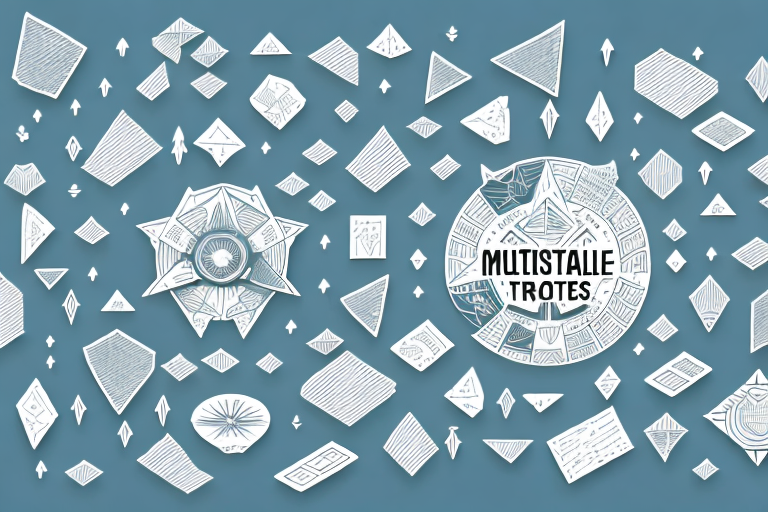 A multistate and roll-up fdd with arrows and shapes to represent the different states and processes