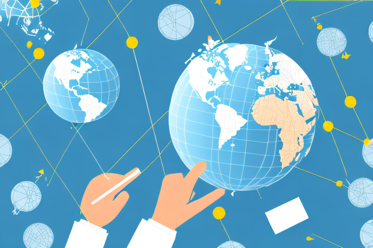 A globe with arrows pointing to different countries to illustrate the complexity of cross-border ecommerce