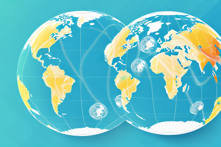 A globe with a map of the world showing the effects of climate change